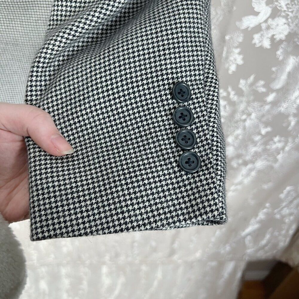 Cashmere Harold Powell Men's Houndstooth Blazer Sportcoat Suit Jacket Size 46 - Picture 3 of 8